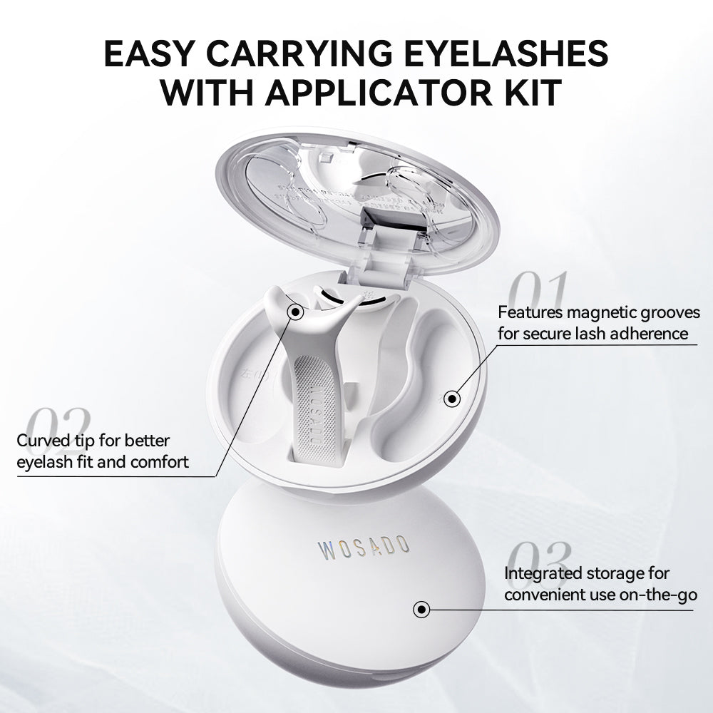 WOSADO® NO.7 Diamond Black Soft Magnetic Eyelashes – Upgraded All-in-One Box