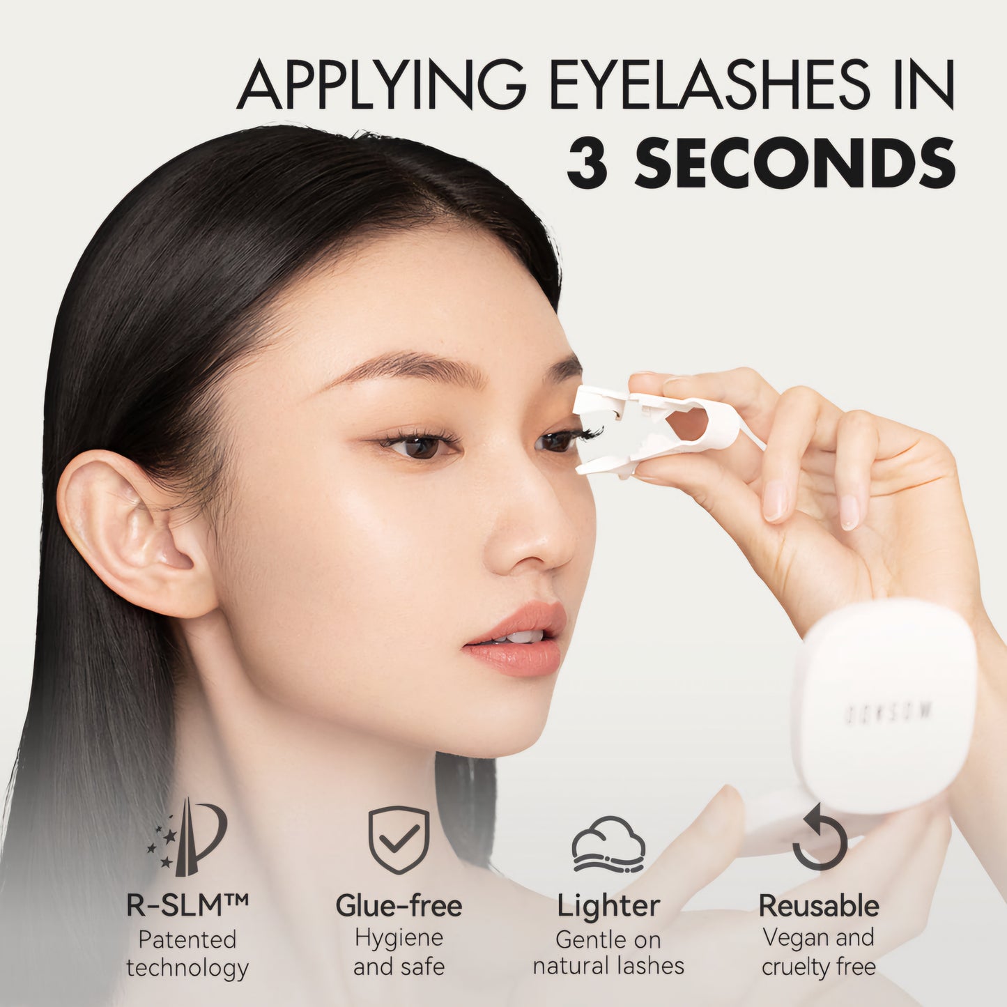 WOSADO® NO.9 Feather Black Soft Magnetic Eyelashes – Upgraded All-in-One Box