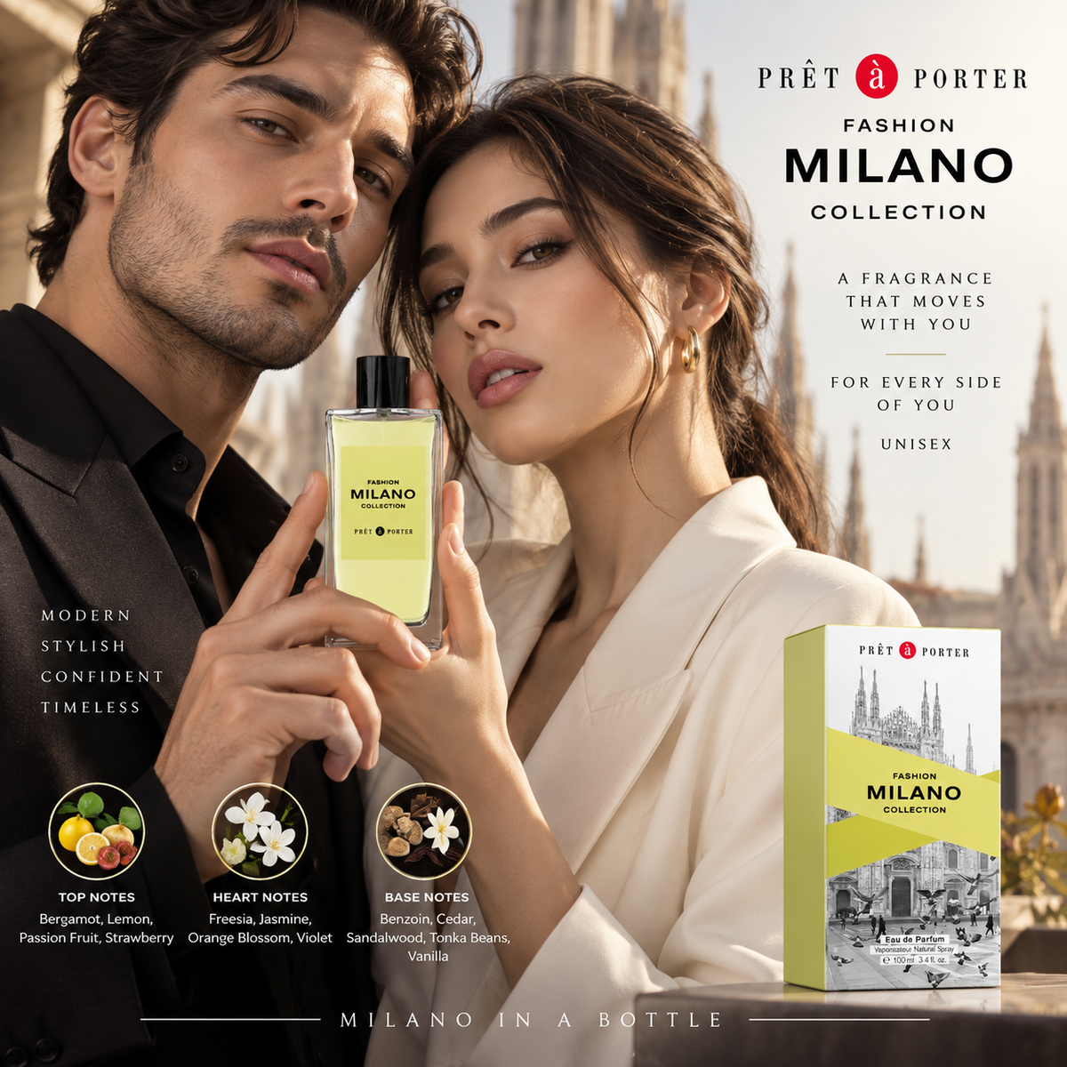 Prêt à Porter Fashion MILANO Collection Eau de Parfum for Unisex – 100ml