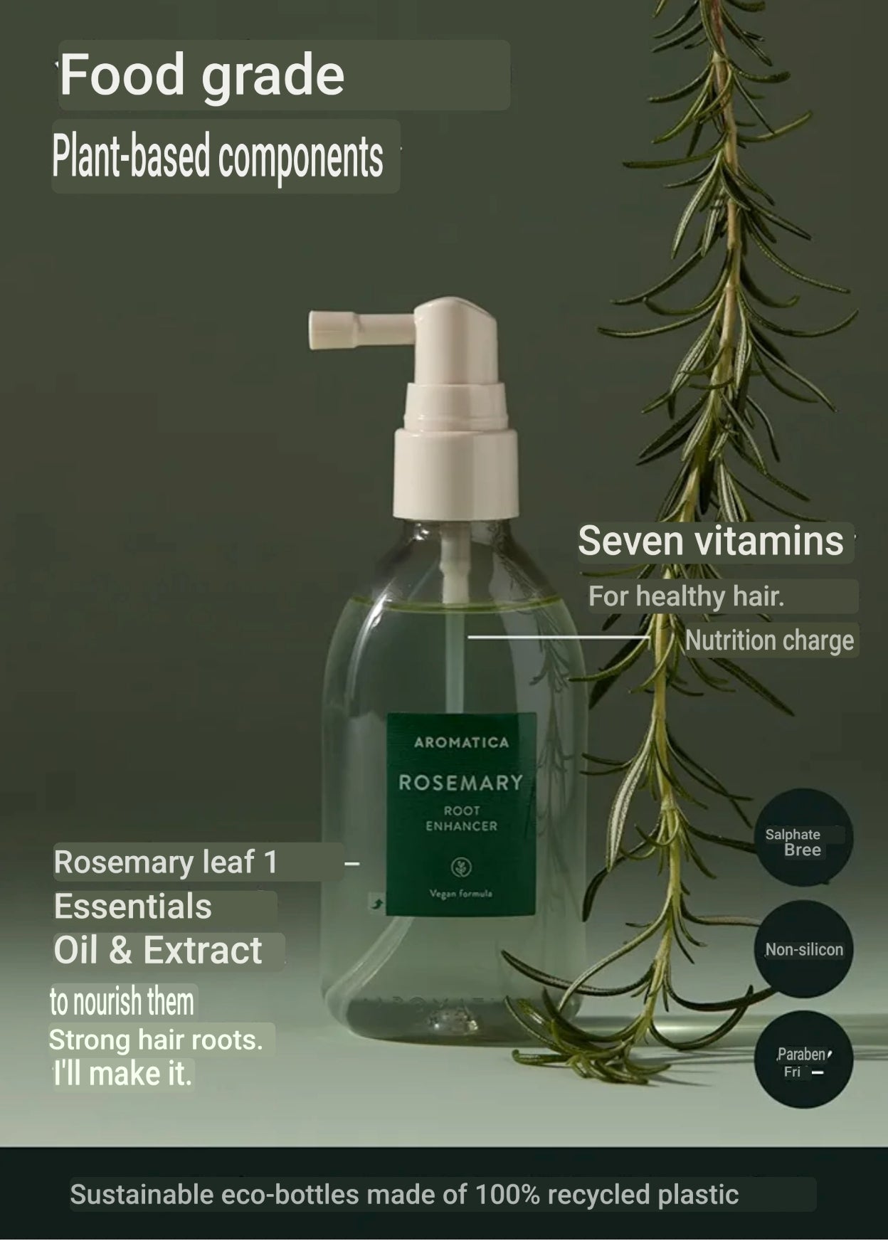 Aromatica Rosemary Hair Root Enhancer 100ml | Vegan