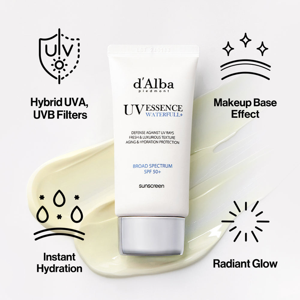 d'alba Water Full Essence Sun Cream | Sweat & Water Resistant | SPF50+ PA++++ | Vegan | 50ml