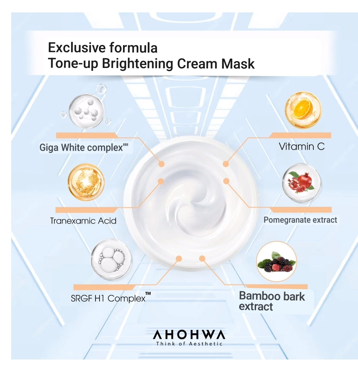 Ahowa Tone Up Brightening Cream | Cream Mask | 500ml