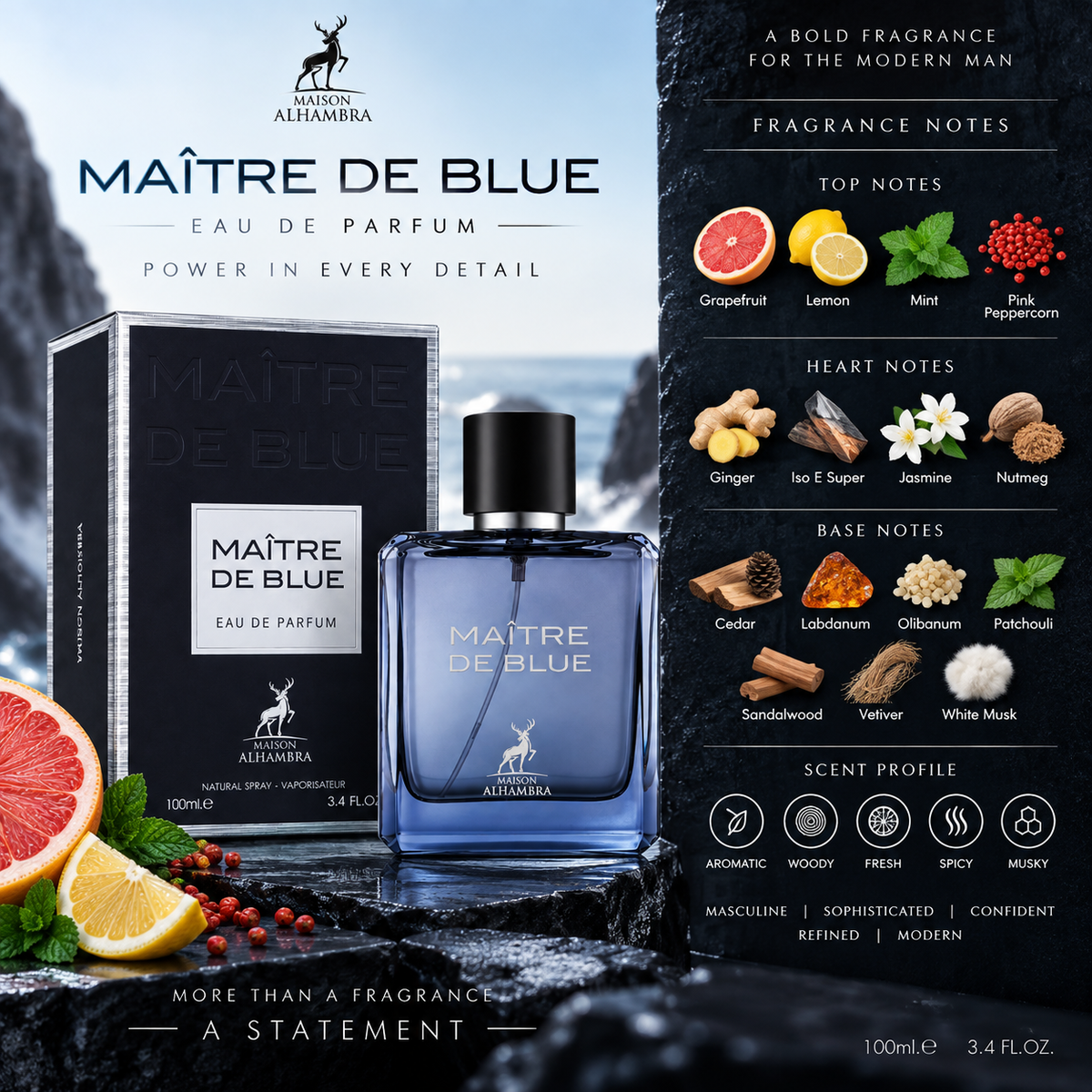 Maison Alhambra Maître de Blue Eau de Parfum 100ml – For Men