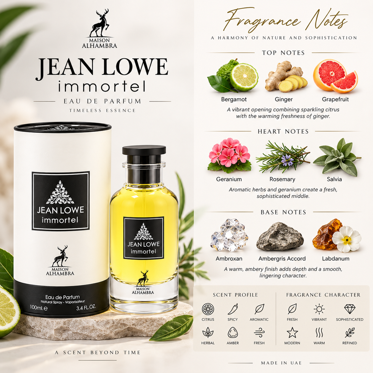 Jean Lowe Immortel by Maison Alhambra – Eau de Parfum 100ml UNISEX