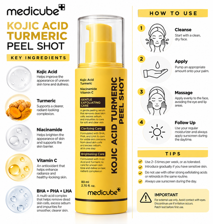 Medicube Kojic Acid Turmeric Peel Shot 80ml