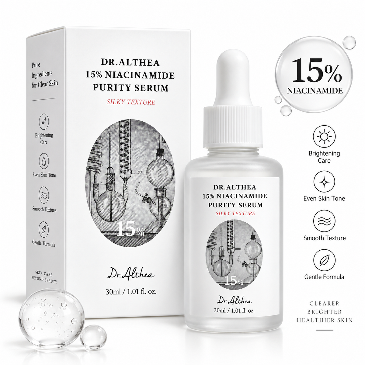 DR.ALTHEA 15% Niacinamide Purity Serum 30ml | Brightening & Pore Care