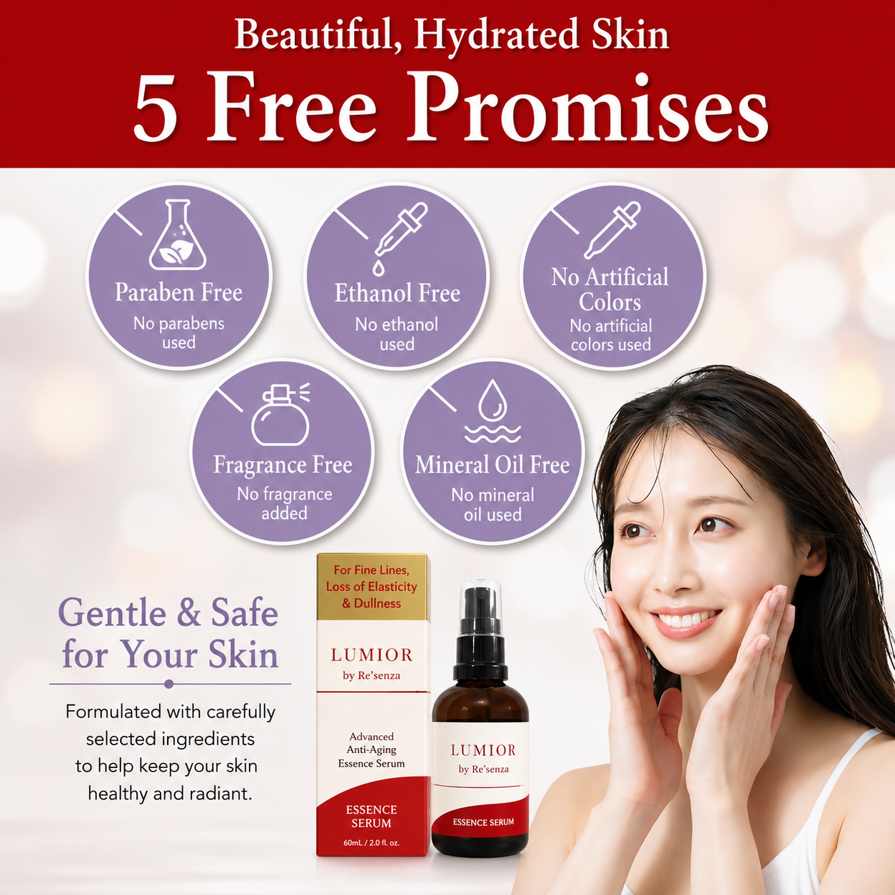 Lumior by Re'senza Medicated Wrinkle Improvement & Whitening Essence 60ml | Japanese Brightening Anti-Aging Serum | Quasi-Drug | Niacinamide & Dipotassium Glycyrrhizate