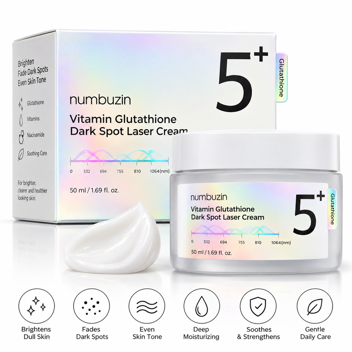 numbuzin No.5+ Vitamin Glutathione Dark Spot Laser Cream 50ml | Korean Skincare