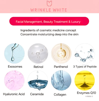 Meishoku Wrinkle White  |  Shiratama Glutathione | Highly Concentraded Serum,  Vitamin C , Niacinamide 15% , Retinol, Exosomes | 33ml
