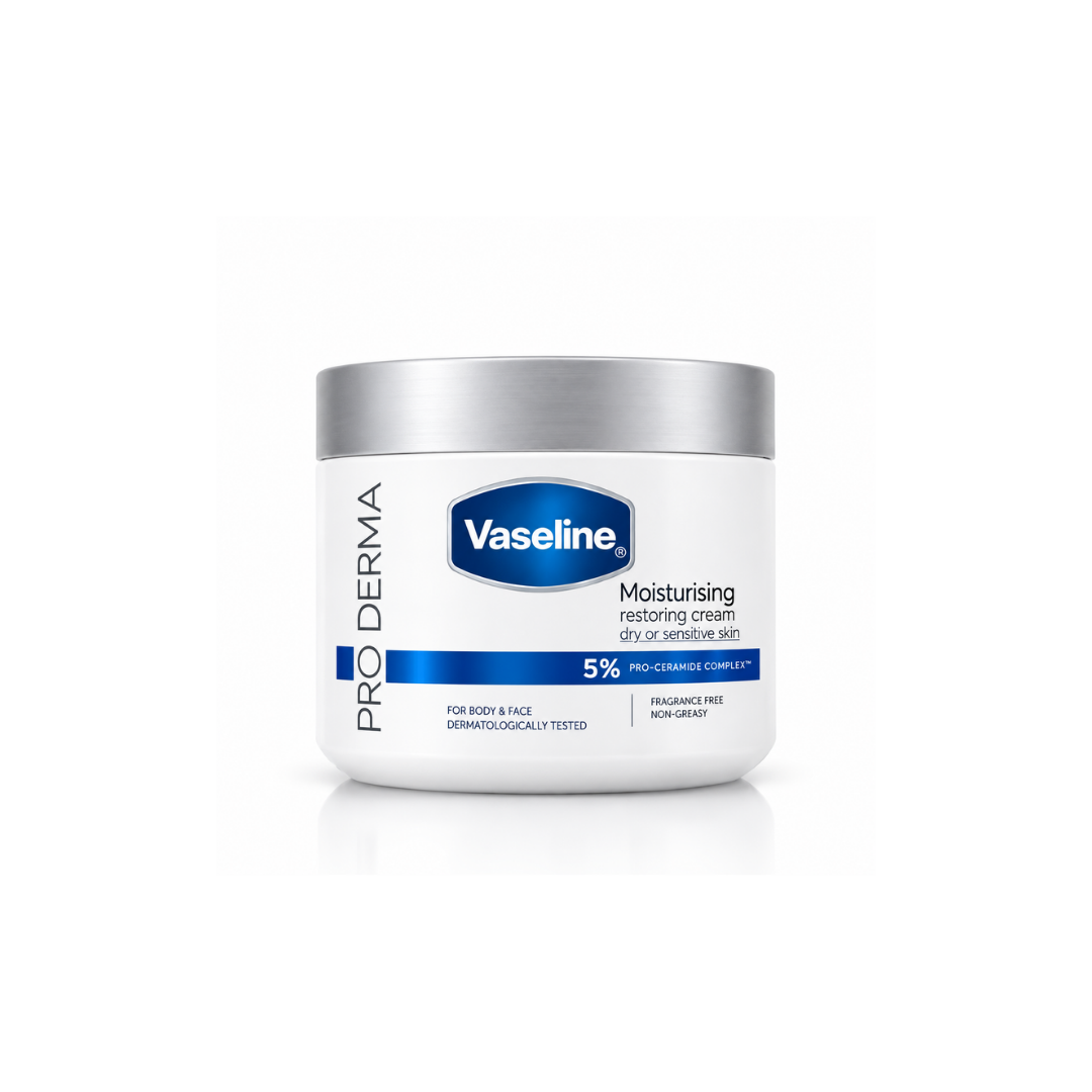 Vaseline Pro Derma Moisturising Restoring Cream 5% Pro-Ceramide Complex 360g – Dry & Sensitive Skin